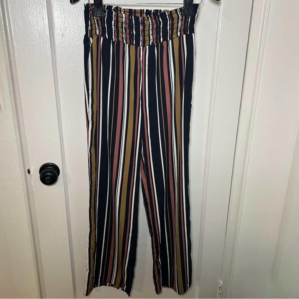 Vintage Havana Multicolor Elastic Waist Striped Pants